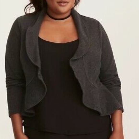 𝅺Torrid gray military ruffle blazer - Picture 16 of 16